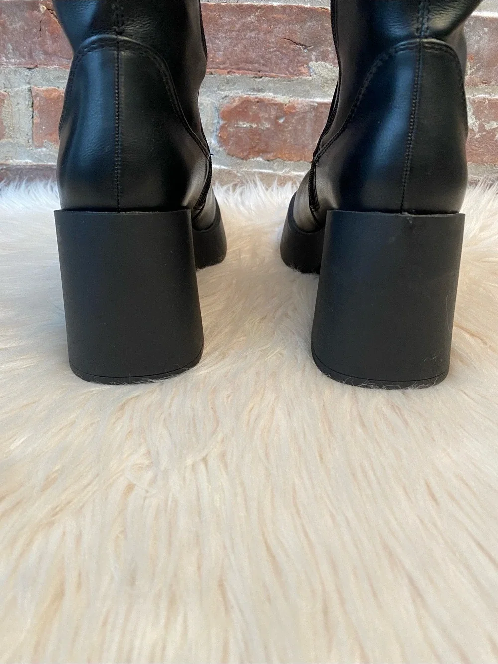 Madden Girl Silass Chunky Heel Platform Festival Zip Up Knee High Boots, Size 8